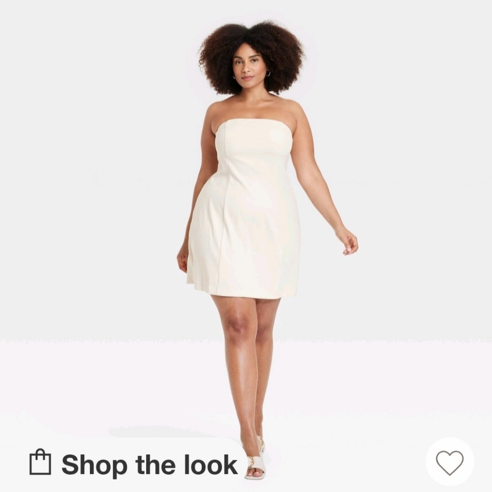 a new day Strapless Cream Mini Dress